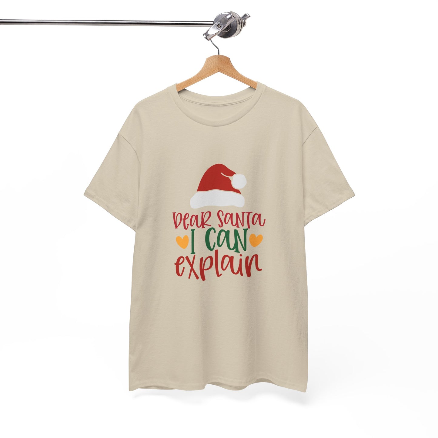 Christmas Tee - "Dear Santa I Can Explain" Kids Holiday T-Shirt with Santa Hat