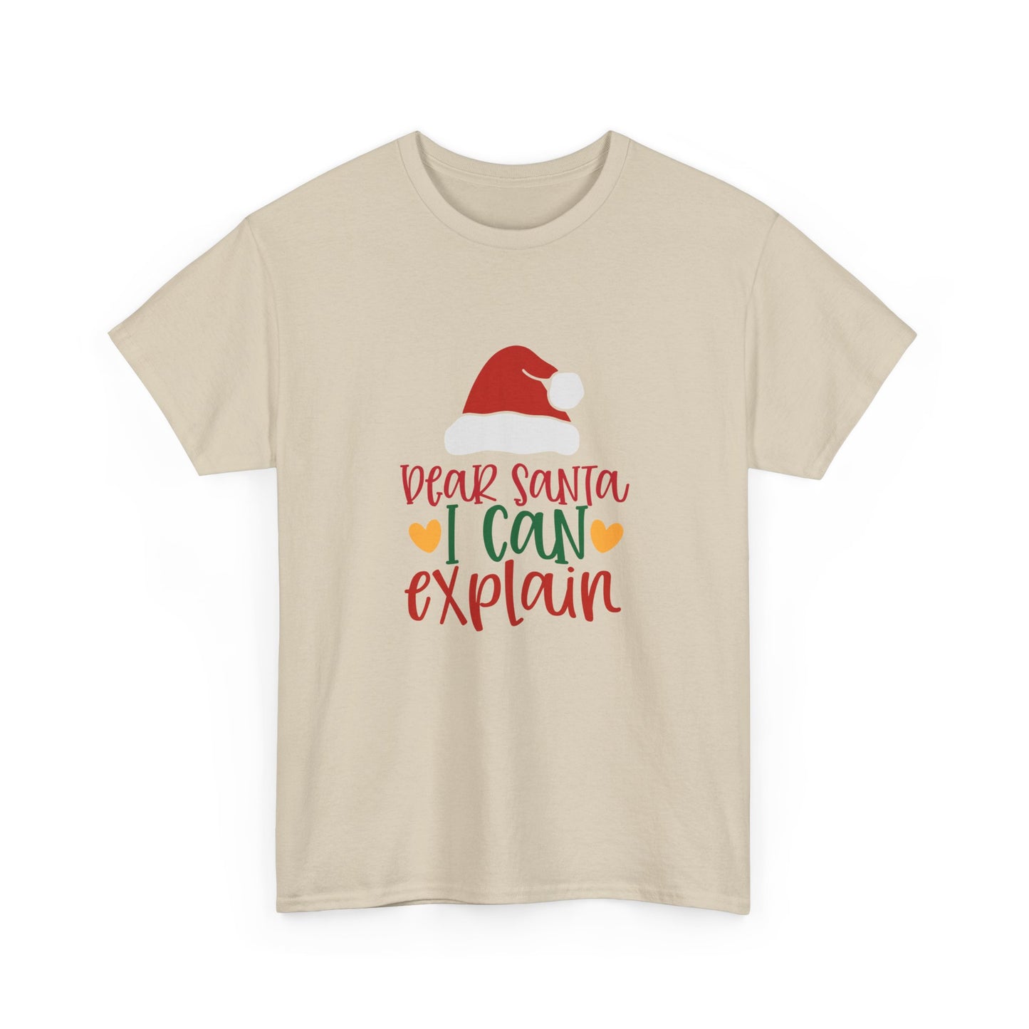 Christmas Tee - "Dear Santa I Can Explain" Kids Holiday T-Shirt with Santa Hat