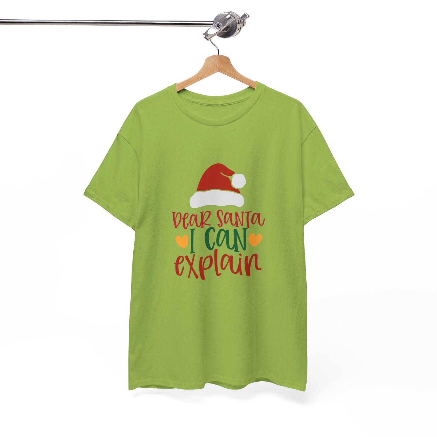 Christmas Tee - "Dear Santa I Can Explain" Kids Holiday T-Shirt with Santa Hat