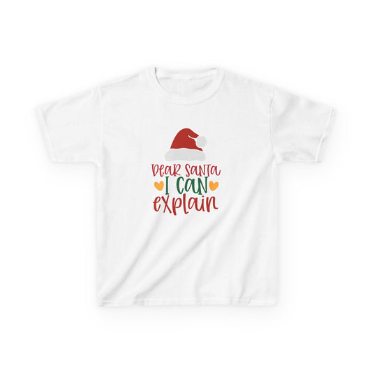 Kids Christmas T‑Shirt — “Dear Santa I Can Explain” Holiday Tee