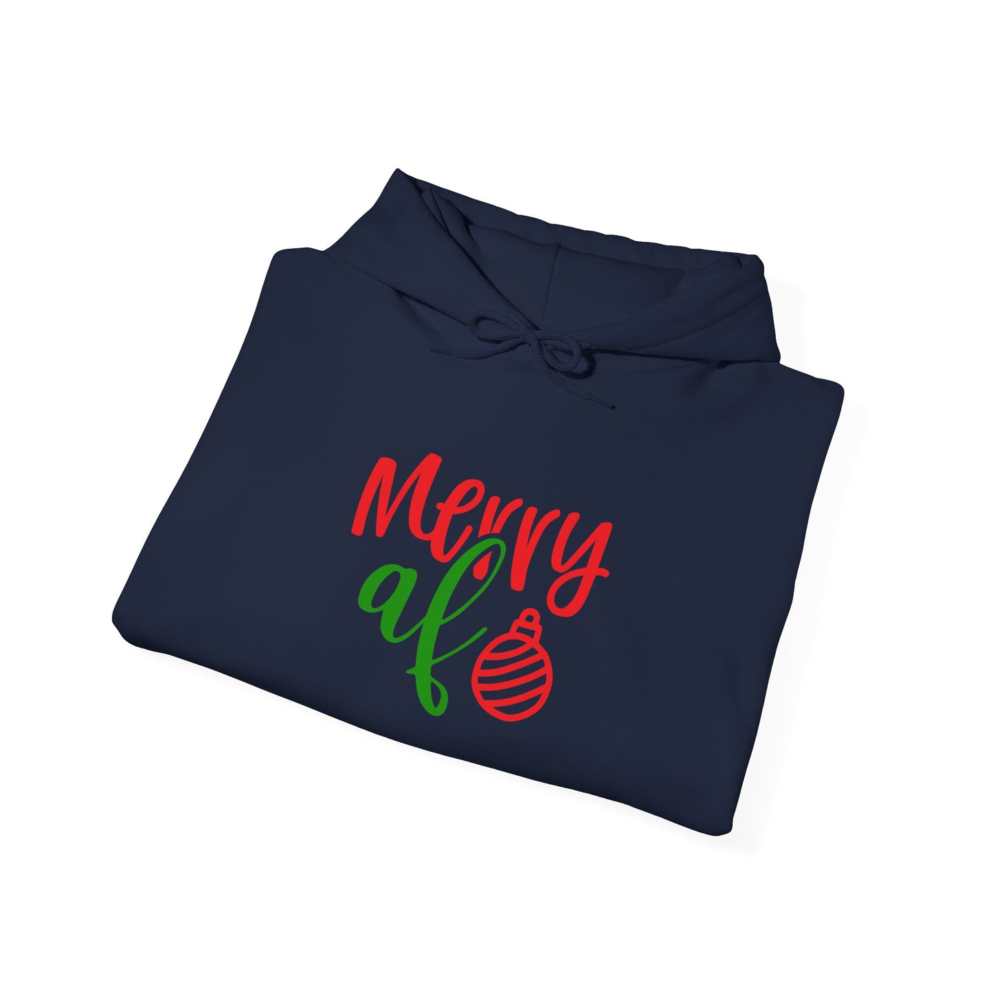 Merry AF Christmas Hoodie — Funny Holiday Graphic Hooded Sweatshirt