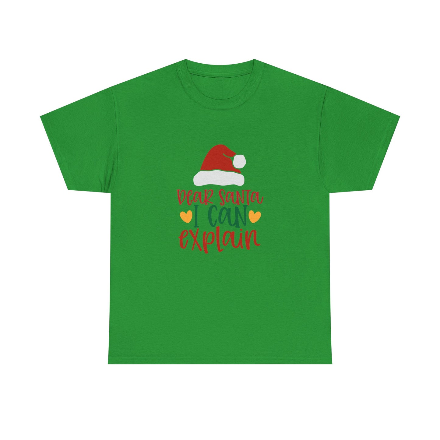 Christmas Tee - "Dear Santa I Can Explain" Kids Holiday T-Shirt with Santa Hat
