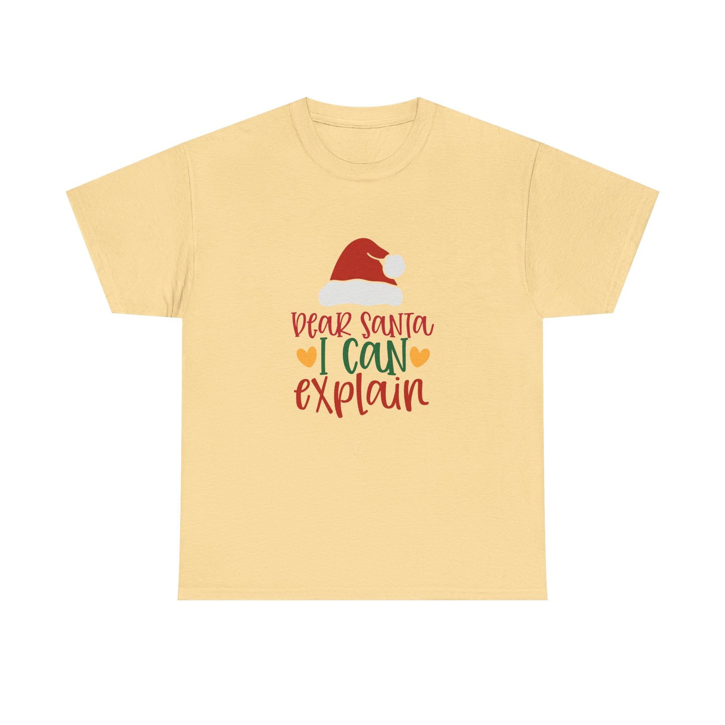 Christmas Tee - "Dear Santa I Can Explain" Kids Holiday T-Shirt with Santa Hat