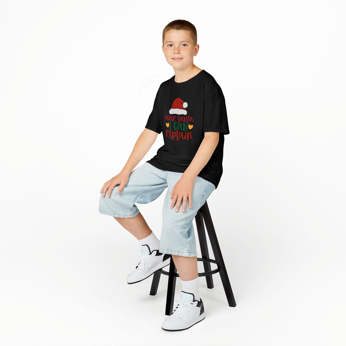 Kids Christmas T‑Shirt — “Dear Santa I Can Explain” Holiday Tee