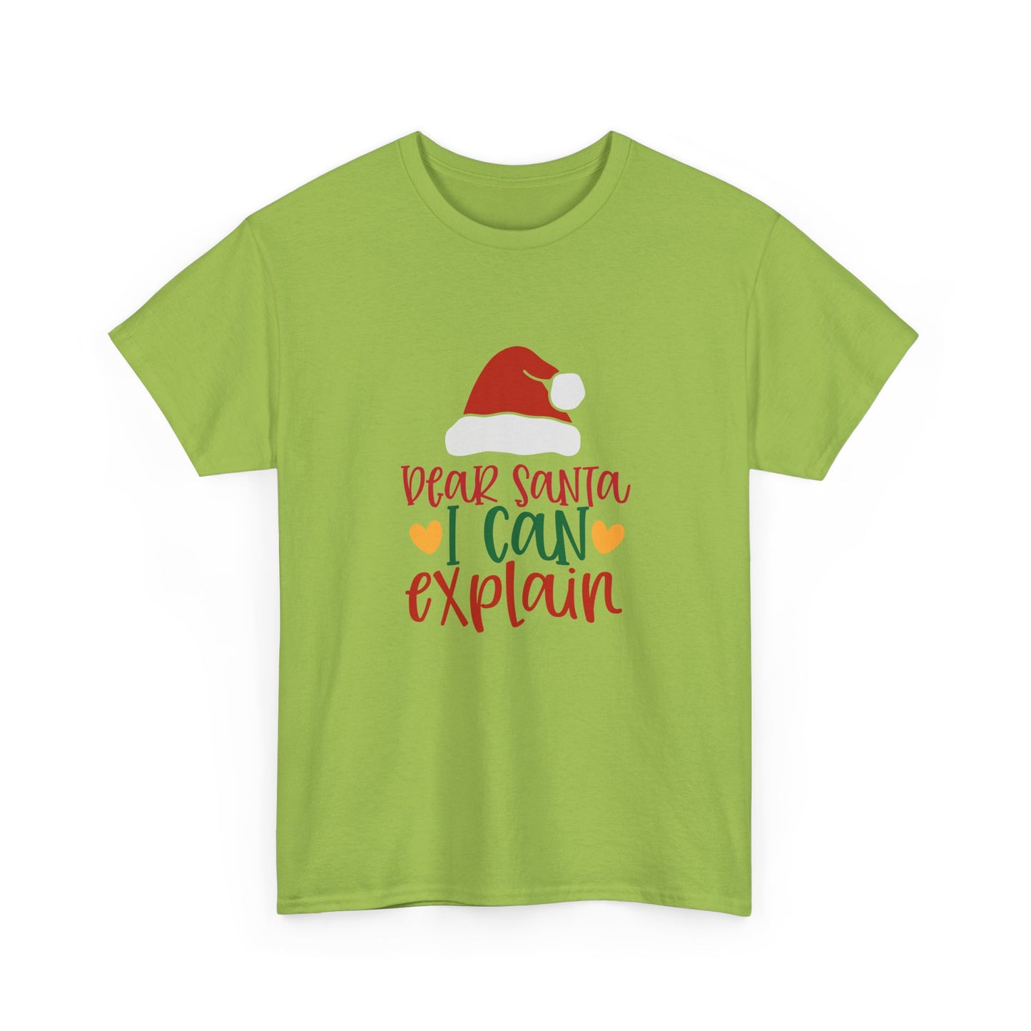 Christmas Tee - "Dear Santa I Can Explain" Kids Holiday T-Shirt with Santa Hat