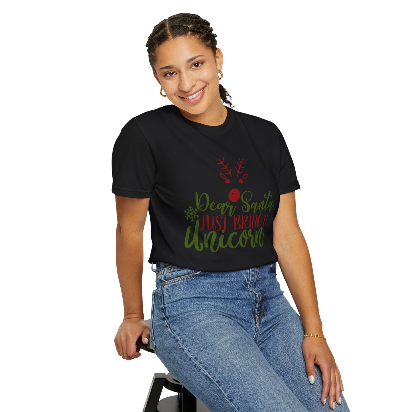 Christmas Graphic T-Shirt — “Dear Santa Just Bring A Unicorn” / “Dear Santa I Can Explain” Holiday Tee