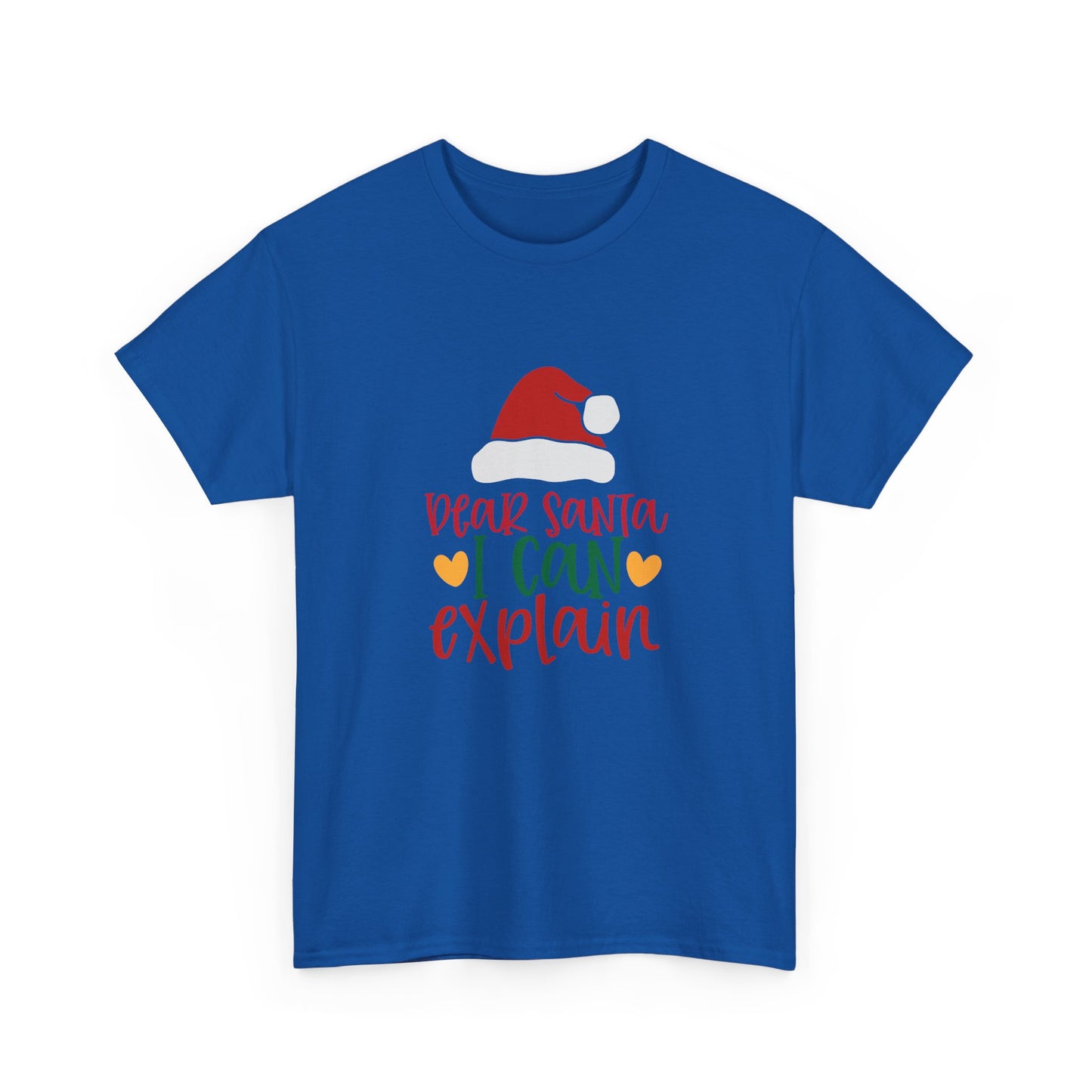 Christmas Tee - "Dear Santa I Can Explain" Kids Holiday T-Shirt with Santa Hat