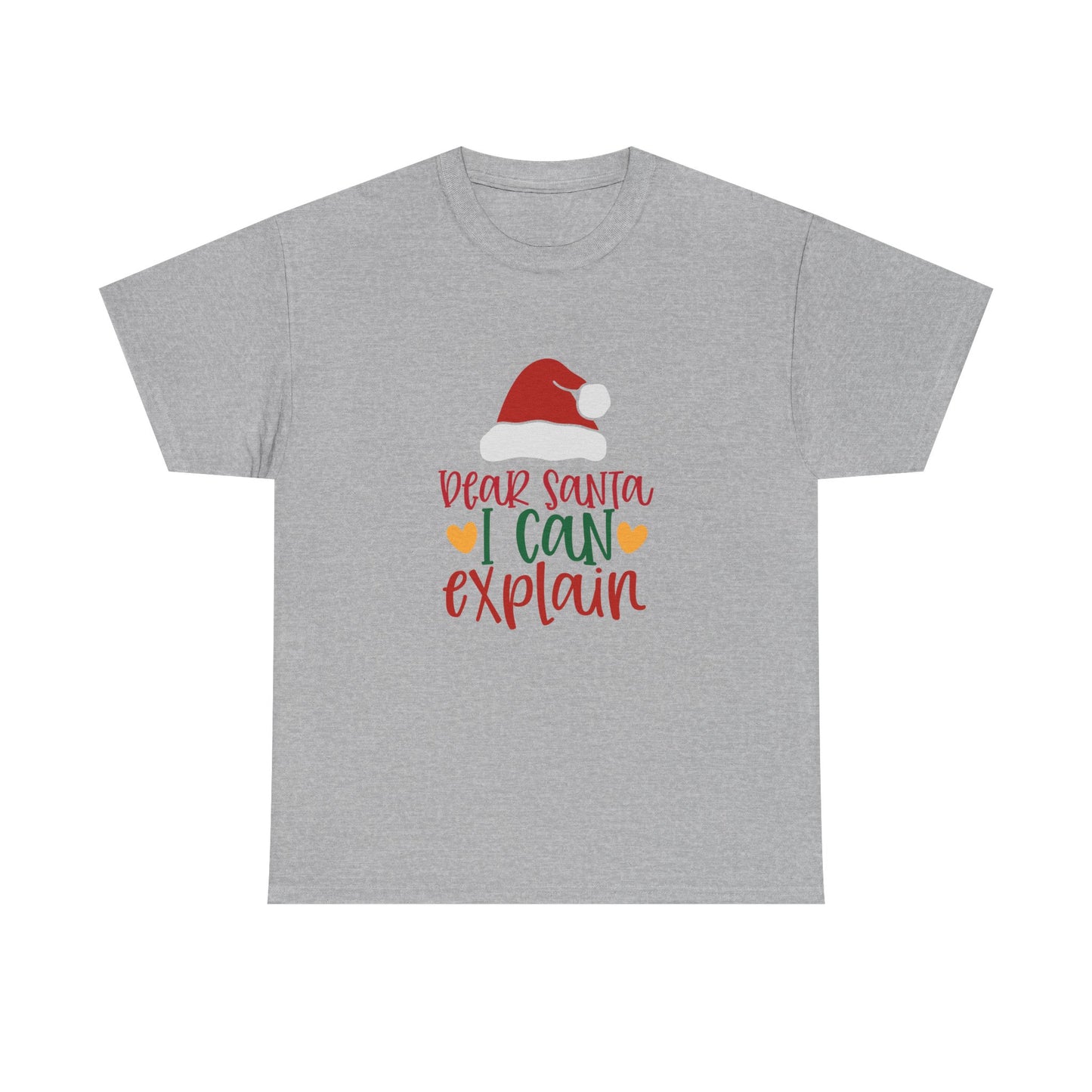 Christmas Tee - "Dear Santa I Can Explain" Kids Holiday T-Shirt with Santa Hat