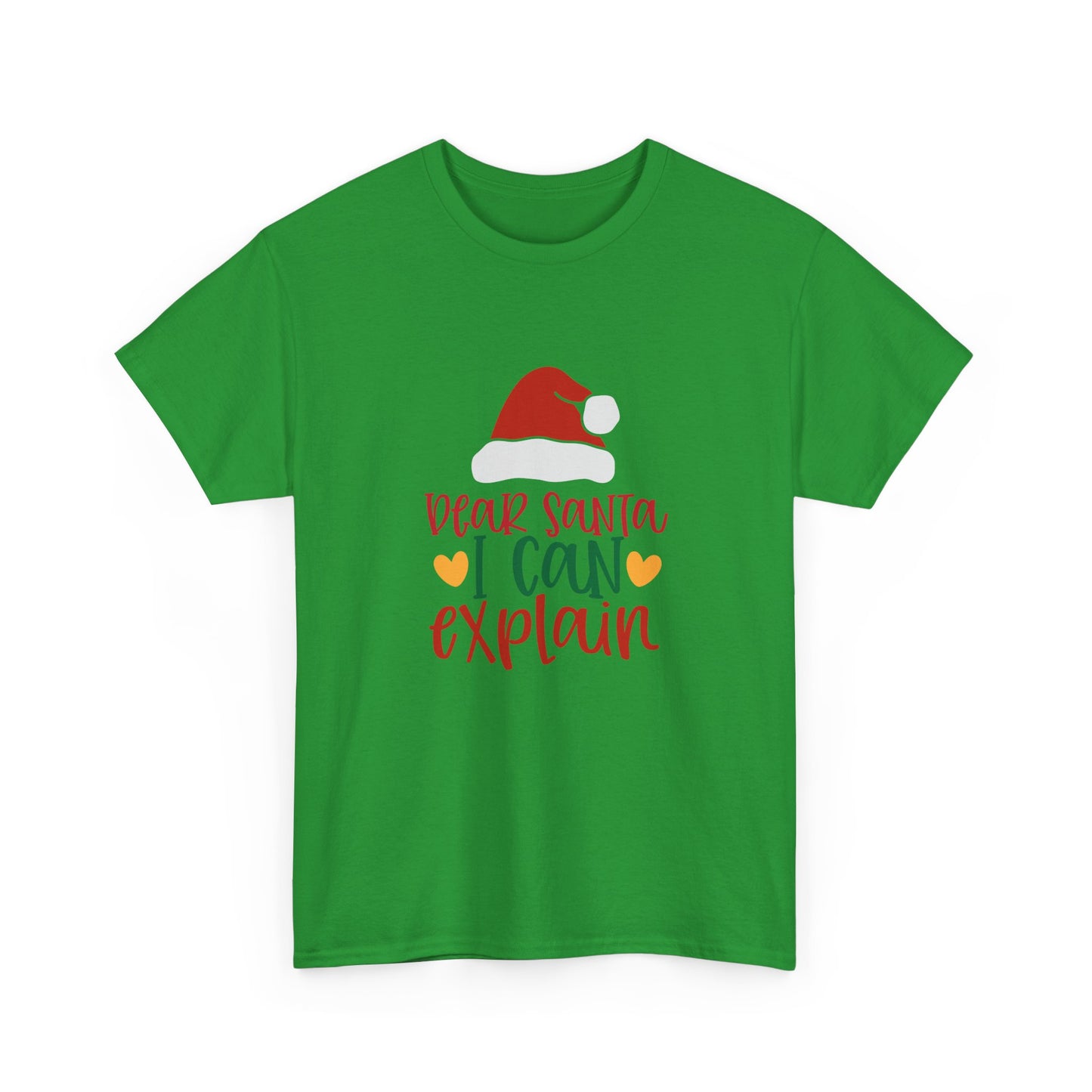 Christmas Tee - "Dear Santa I Can Explain" Kids Holiday T-Shirt with Santa Hat