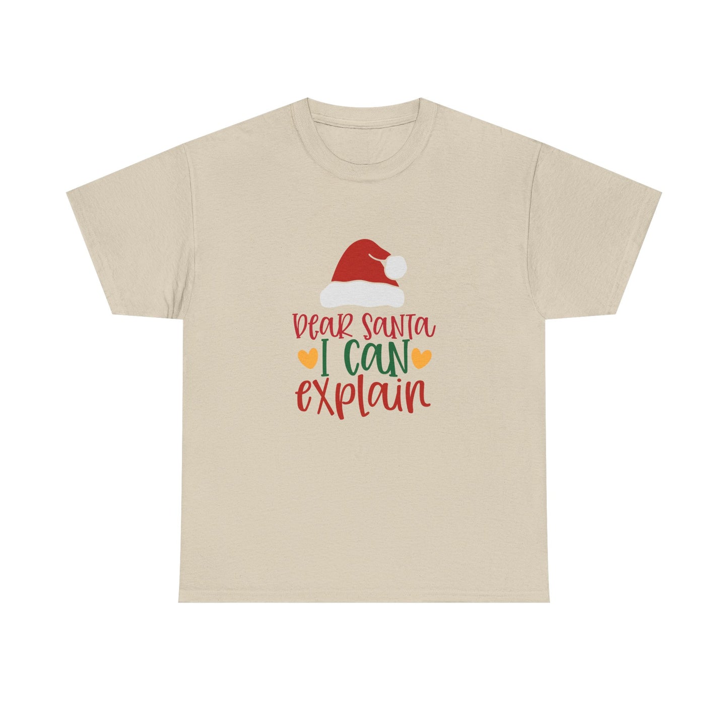 Christmas Tee - "Dear Santa I Can Explain" Kids Holiday T-Shirt with Santa Hat