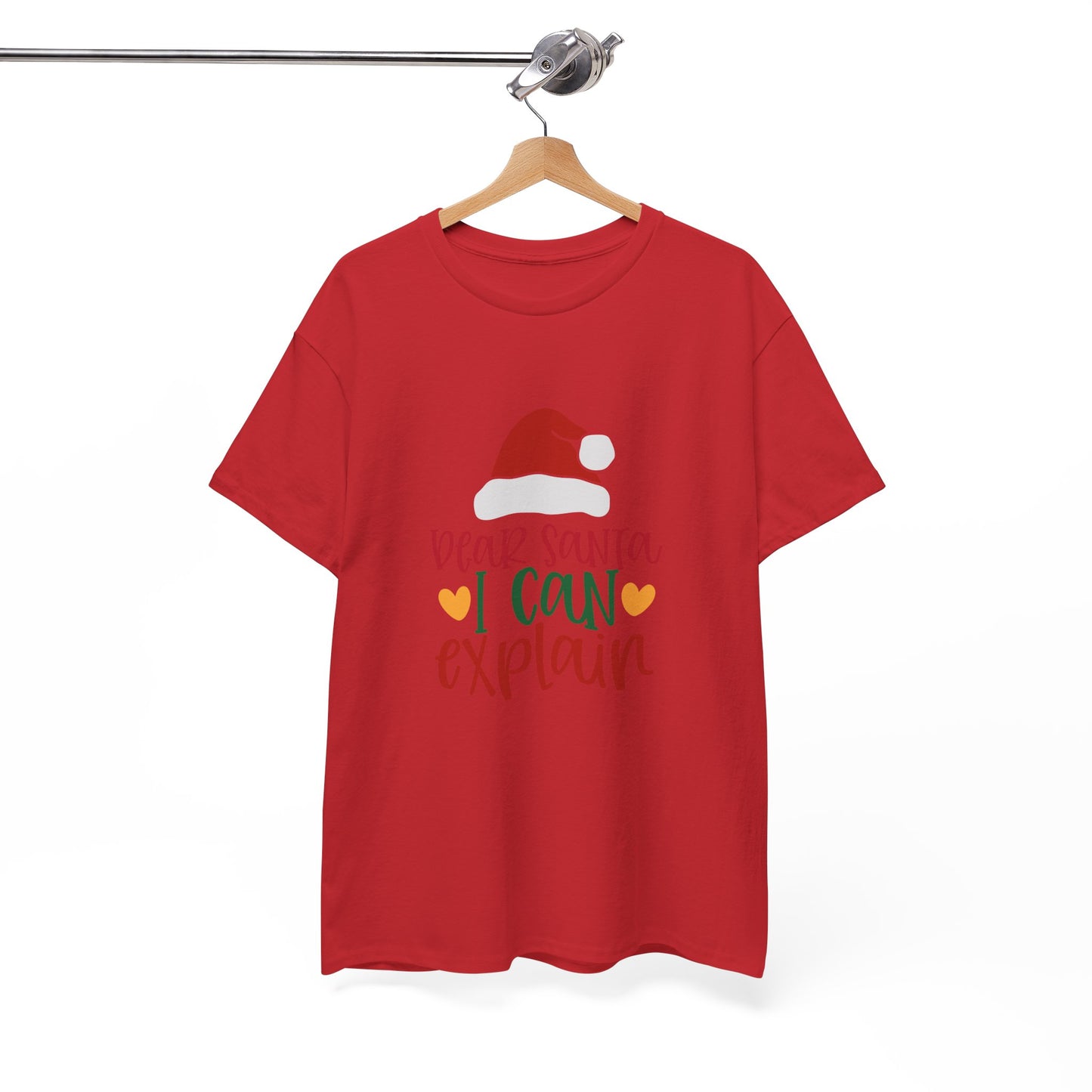 Christmas Tee - "Dear Santa I Can Explain" Kids Holiday T-Shirt with Santa Hat