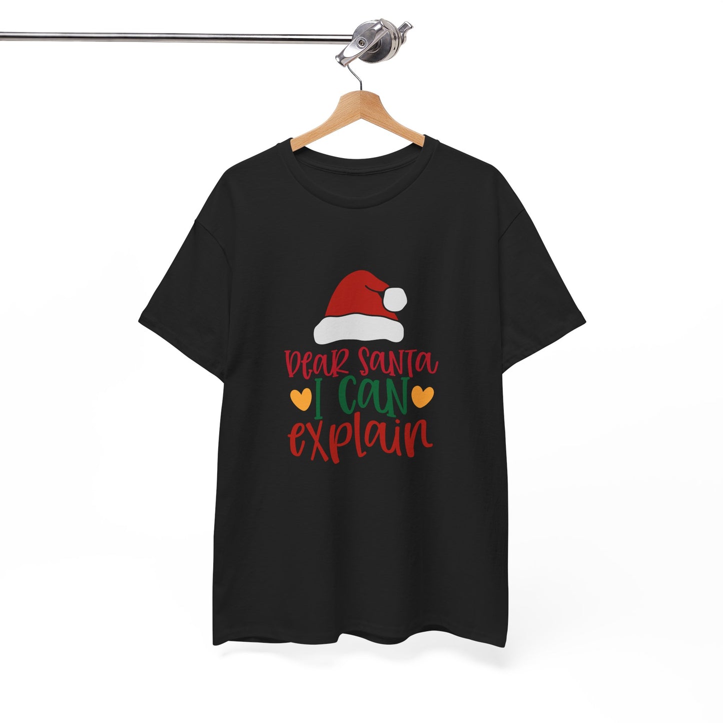 Christmas Tee - "Dear Santa I Can Explain" Kids Holiday T-Shirt with Santa Hat