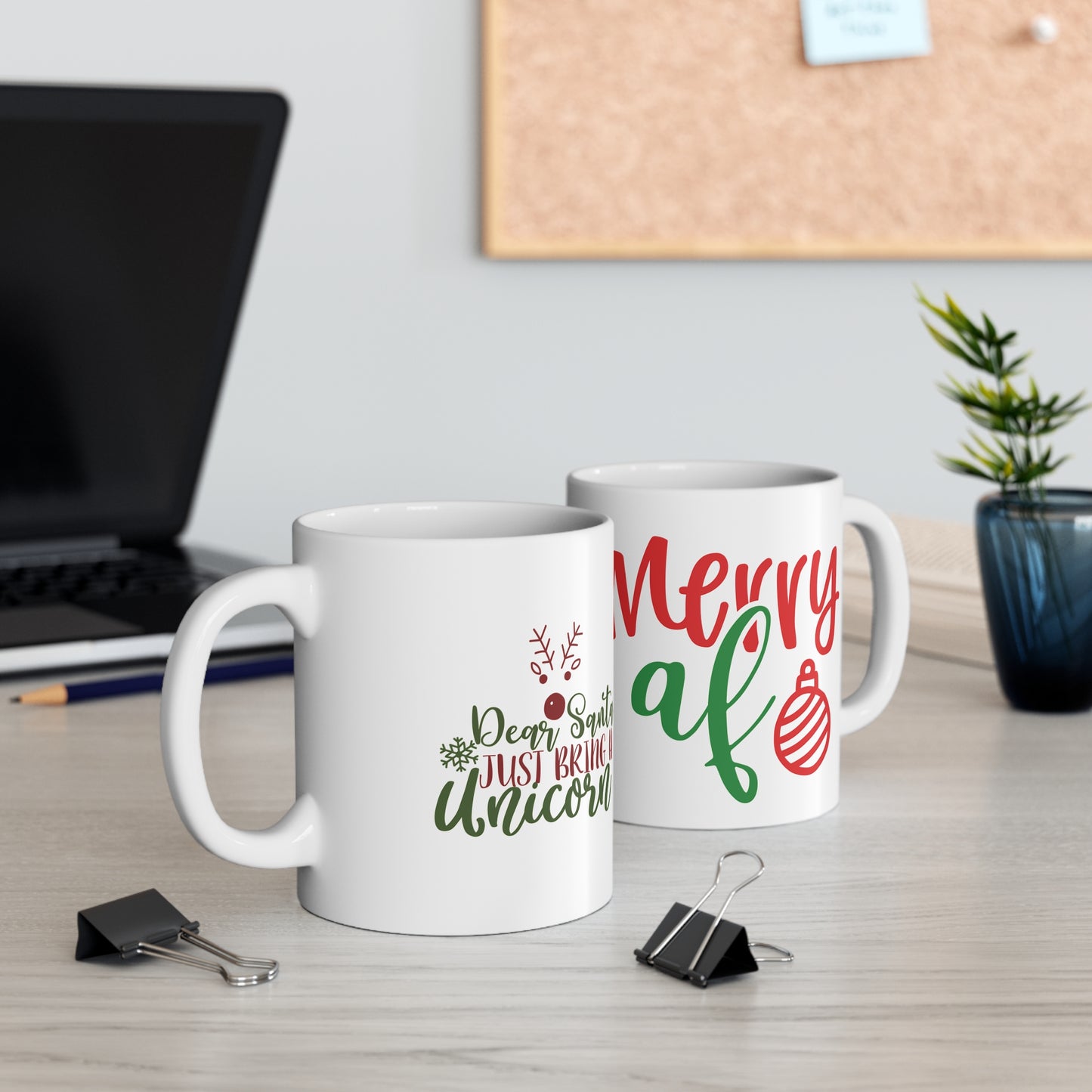 Christmas Mug — "Dear Santa Just Bring a Unicorn" Holiday Coffee Cup