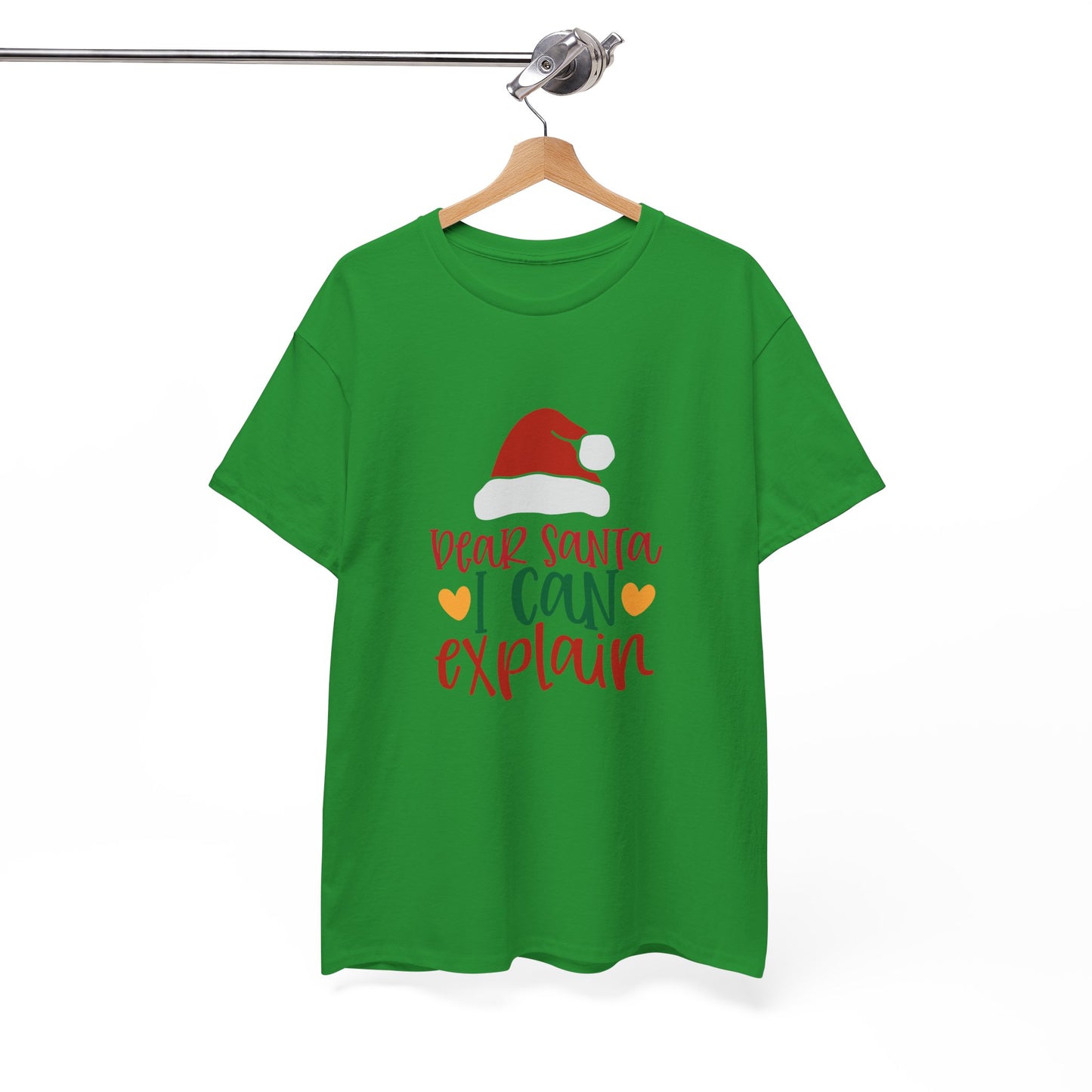 Christmas Tee - "Dear Santa I Can Explain" Kids Holiday T-Shirt with Santa Hat