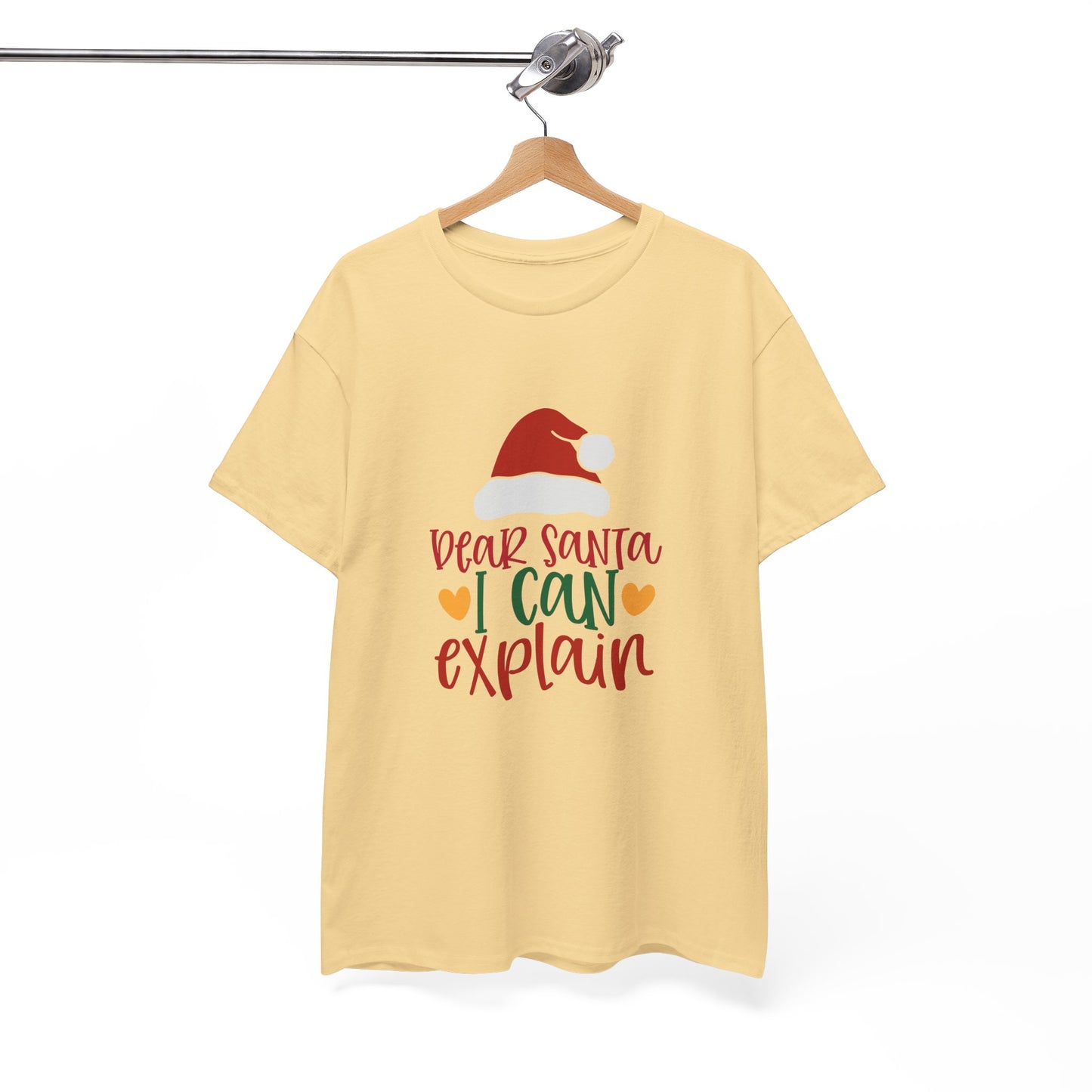Christmas Tee - "Dear Santa I Can Explain" Kids Holiday T-Shirt with Santa Hat