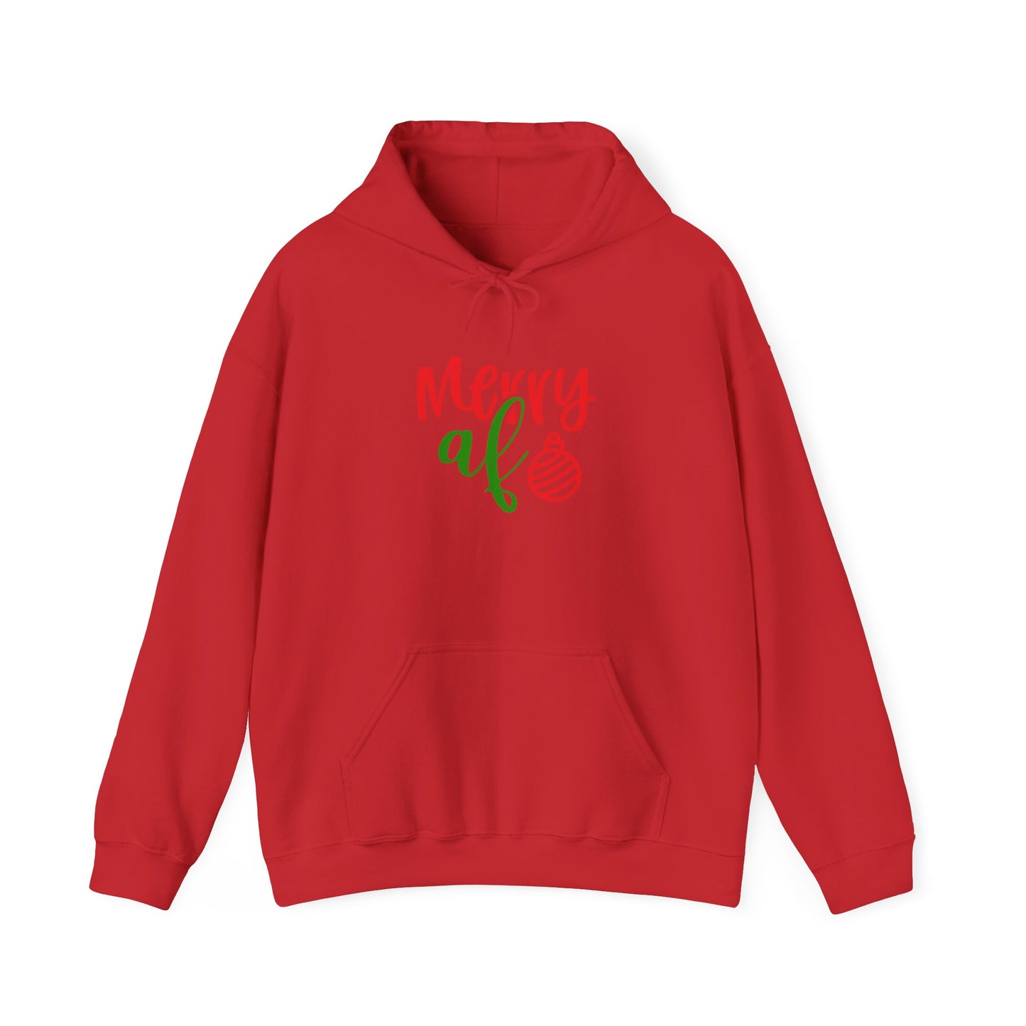 Merry AF Christmas Hoodie — Funny Holiday Graphic Hooded Sweatshirt
