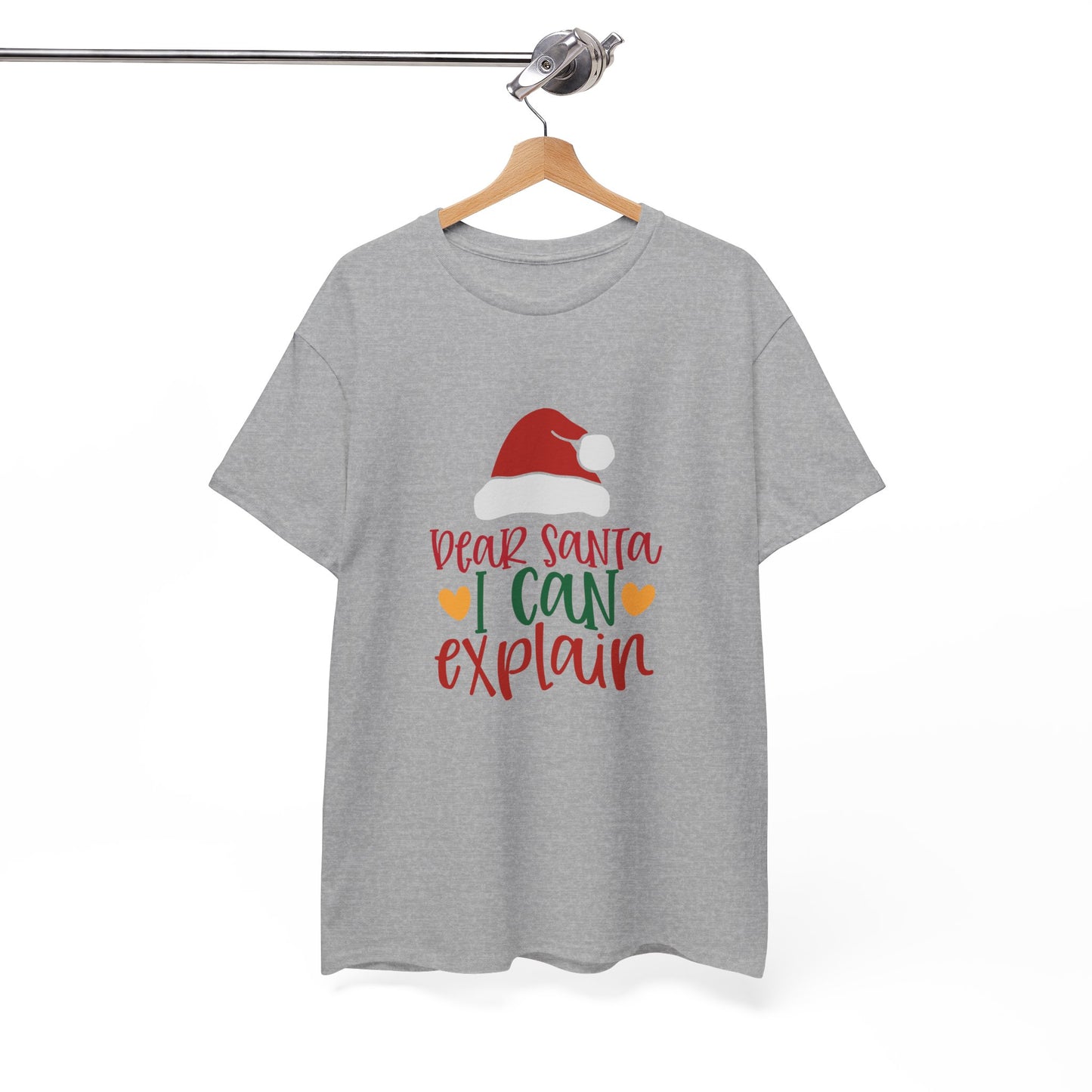 Christmas Tee - "Dear Santa I Can Explain" Kids Holiday T-Shirt with Santa Hat