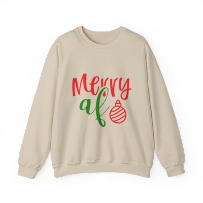 Merry AF Sweatshirt — Funny Christmas Holiday Crewneck