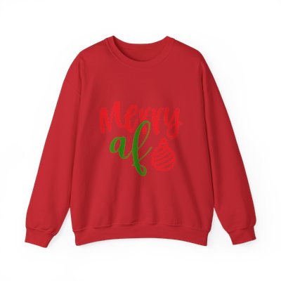 Merry AF Sweatshirt — Funny Christmas Holiday Crewneck